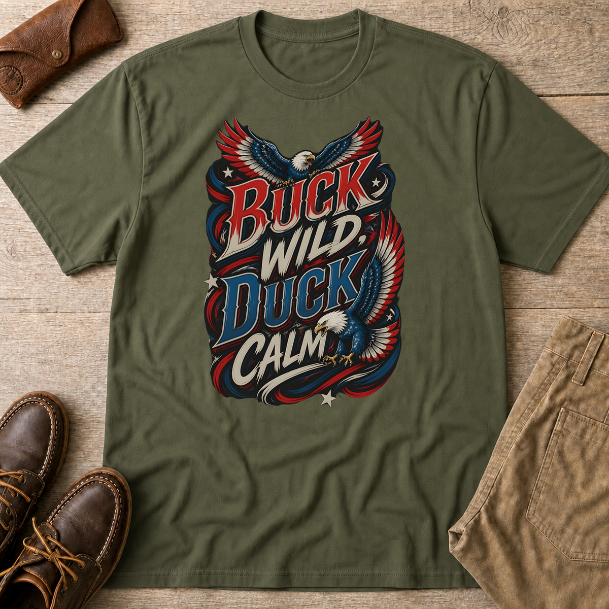 Military Green custom flatlay mockup
