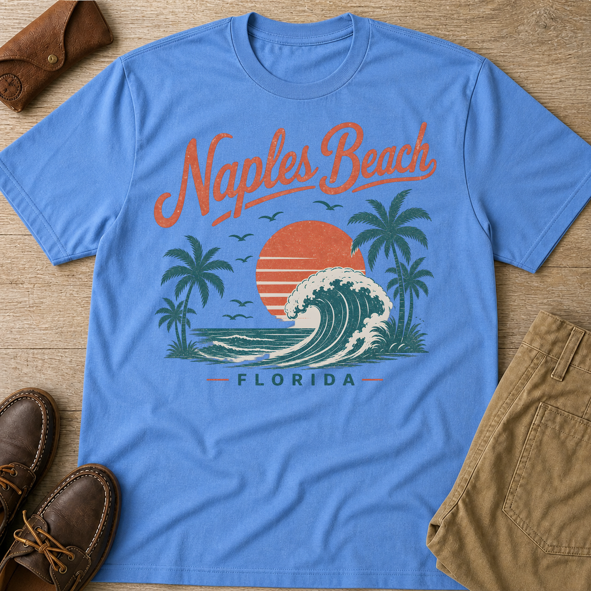 Carolina Blue custom flatlay mockup