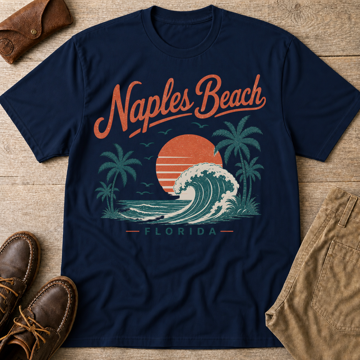 Navy custom flatlay mockup