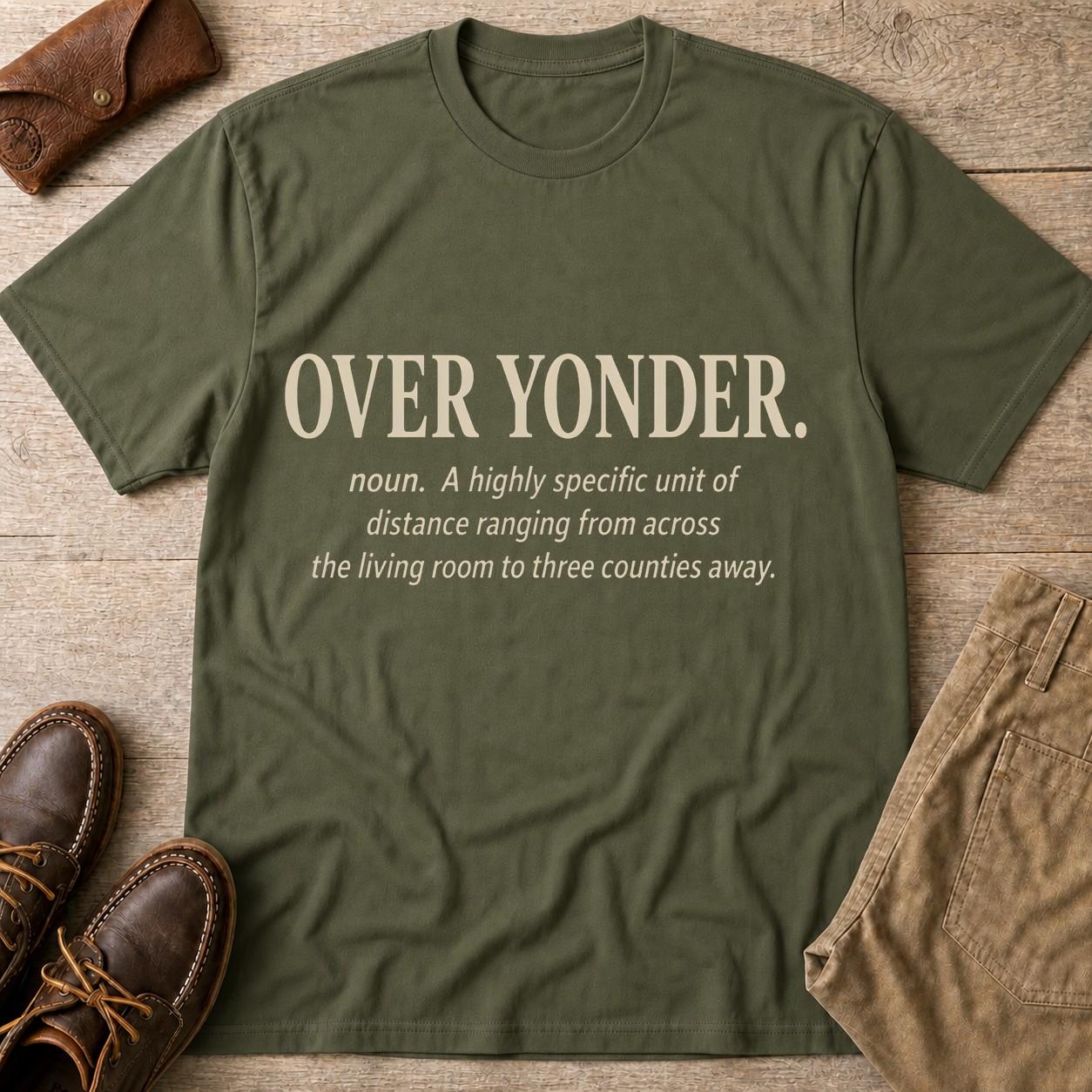 Military Green custom flatlay mockup