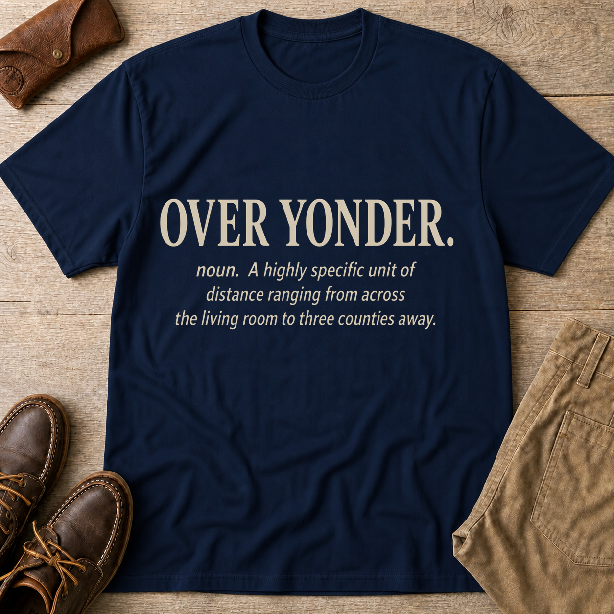Navy custom flatlay mockup