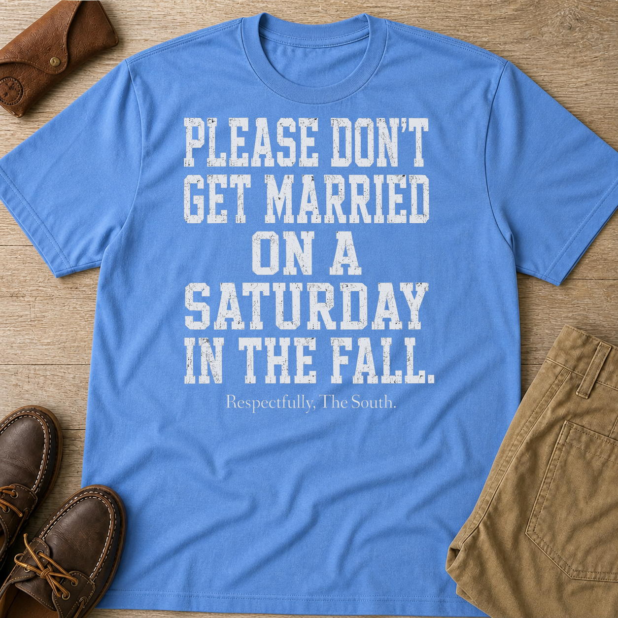Carolina Blue custom flatlay mockup