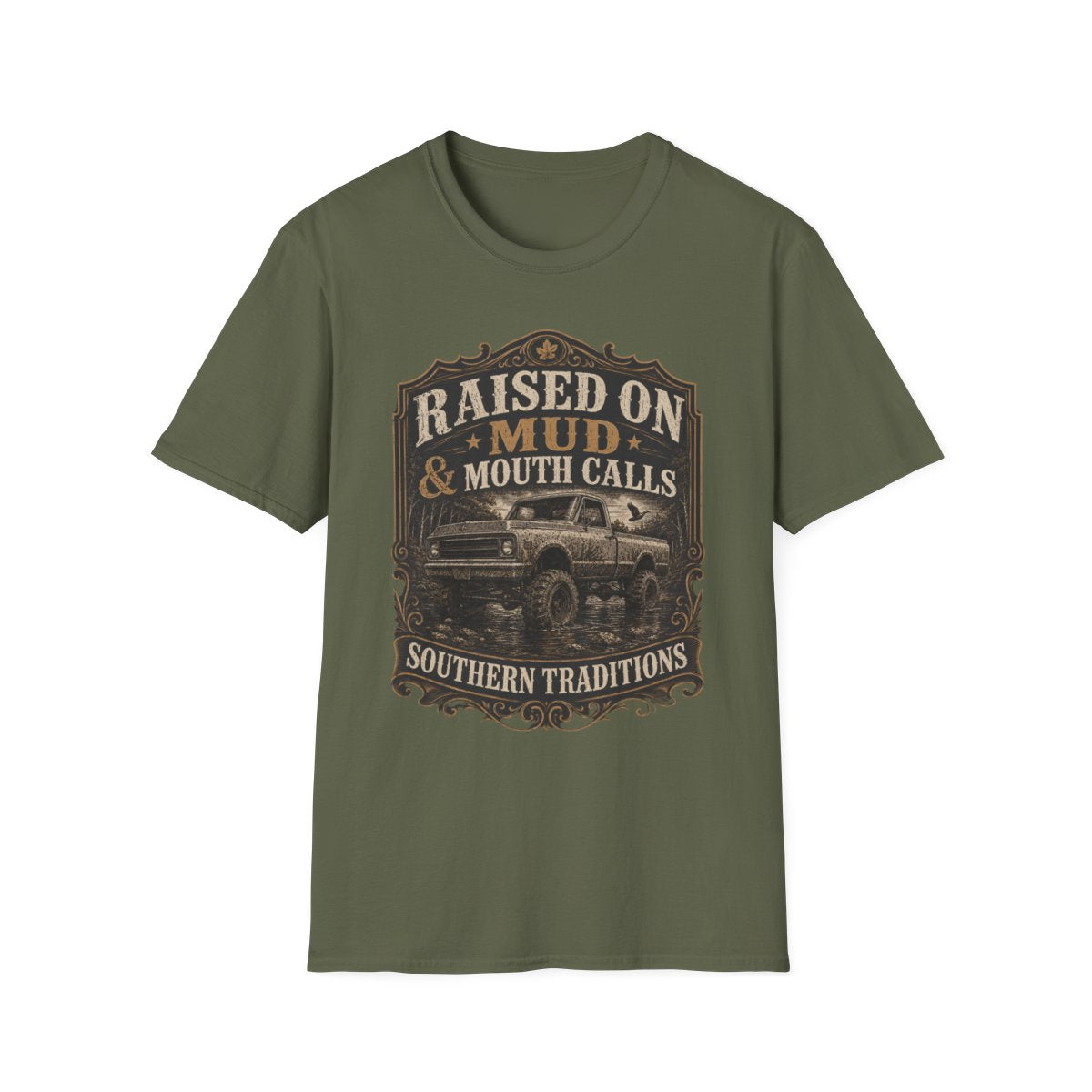 military green front mockup