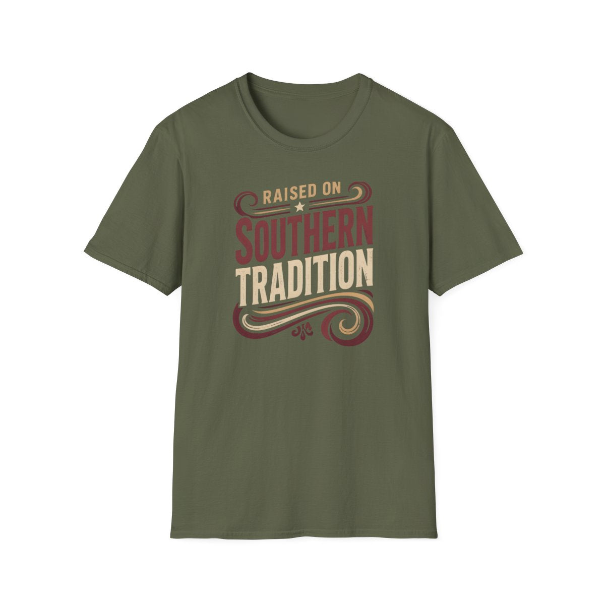 military green front mockup