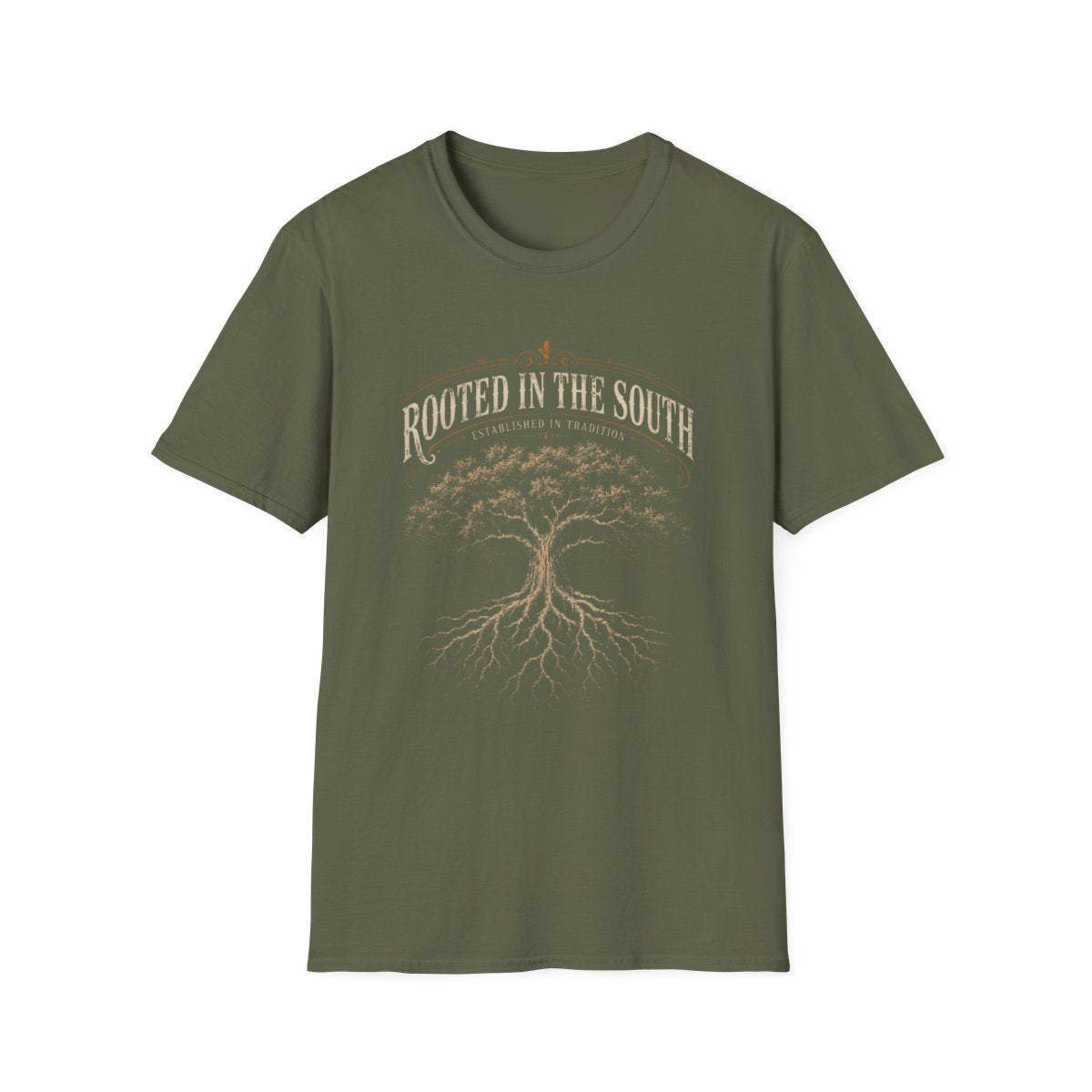 military green front mockup
