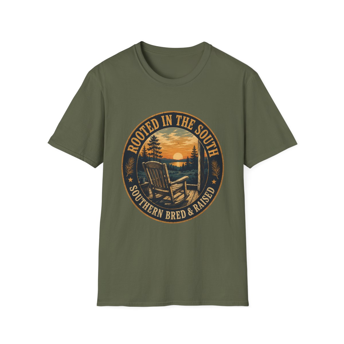 military green front mockup