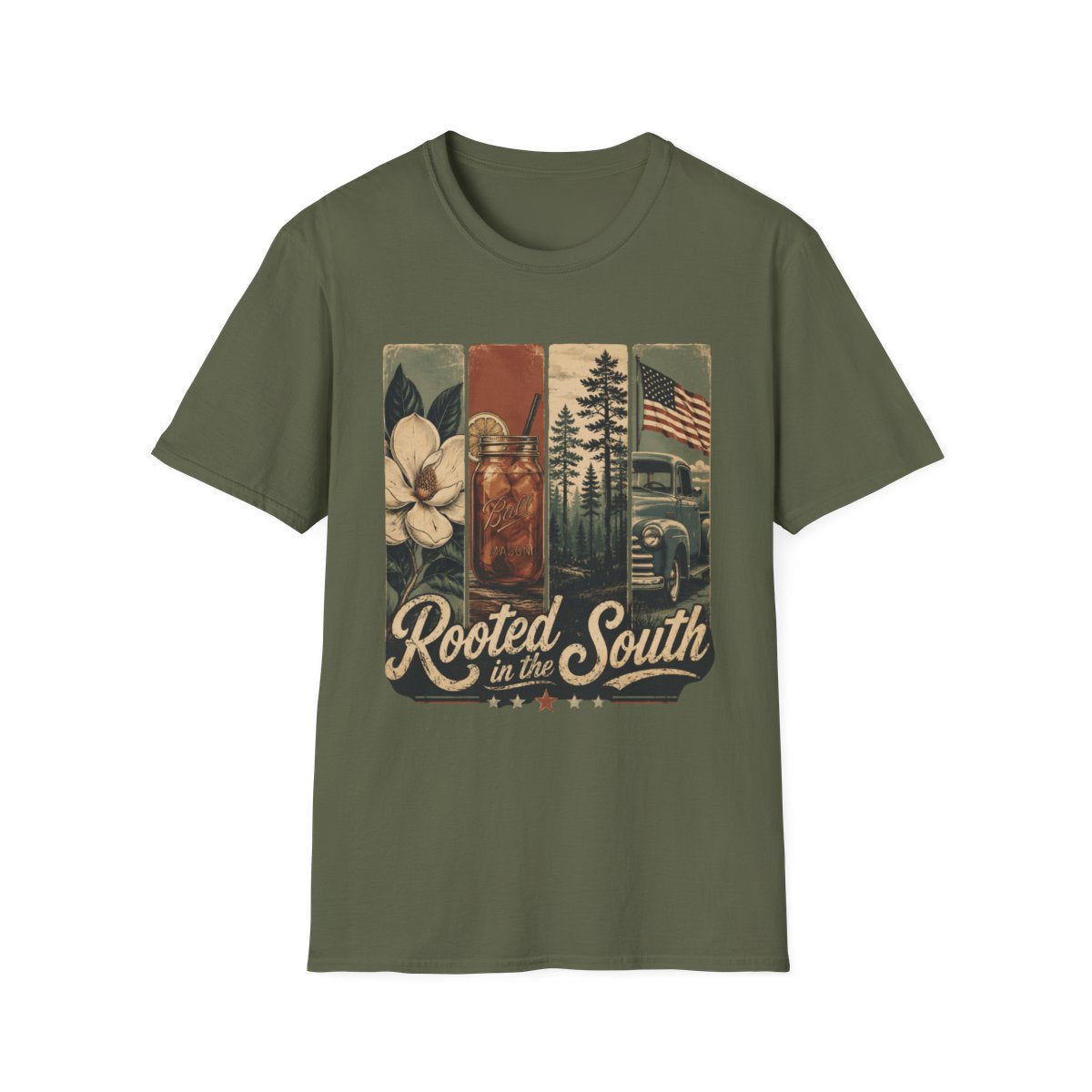 military green front mockup
