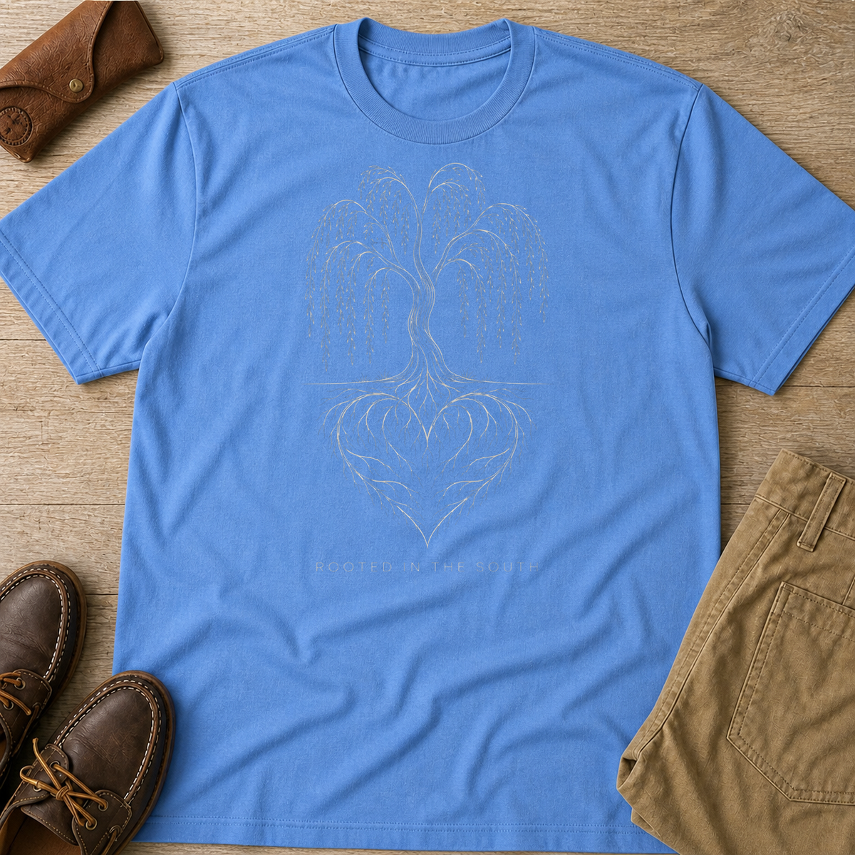 Carolina Blue custom flatlay mockup