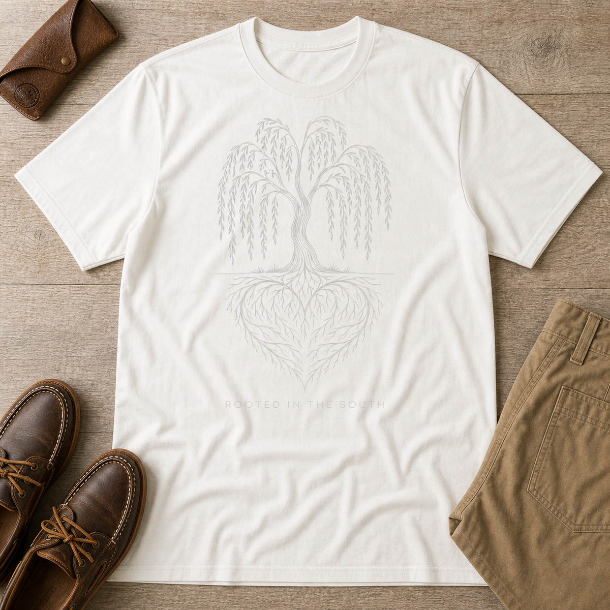White custom flatlay mockup