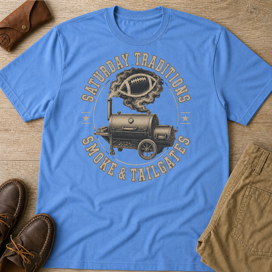 Saturday Traditions Smoke Tailgate Football T-Shirt - HomeGrown South Graphic Tee (View 2)