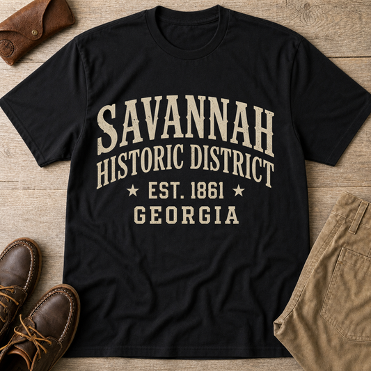 Savannah Historic District Established 1861 Georgia T-Shirt - HomeGrown South Graphic Tee (View 1)