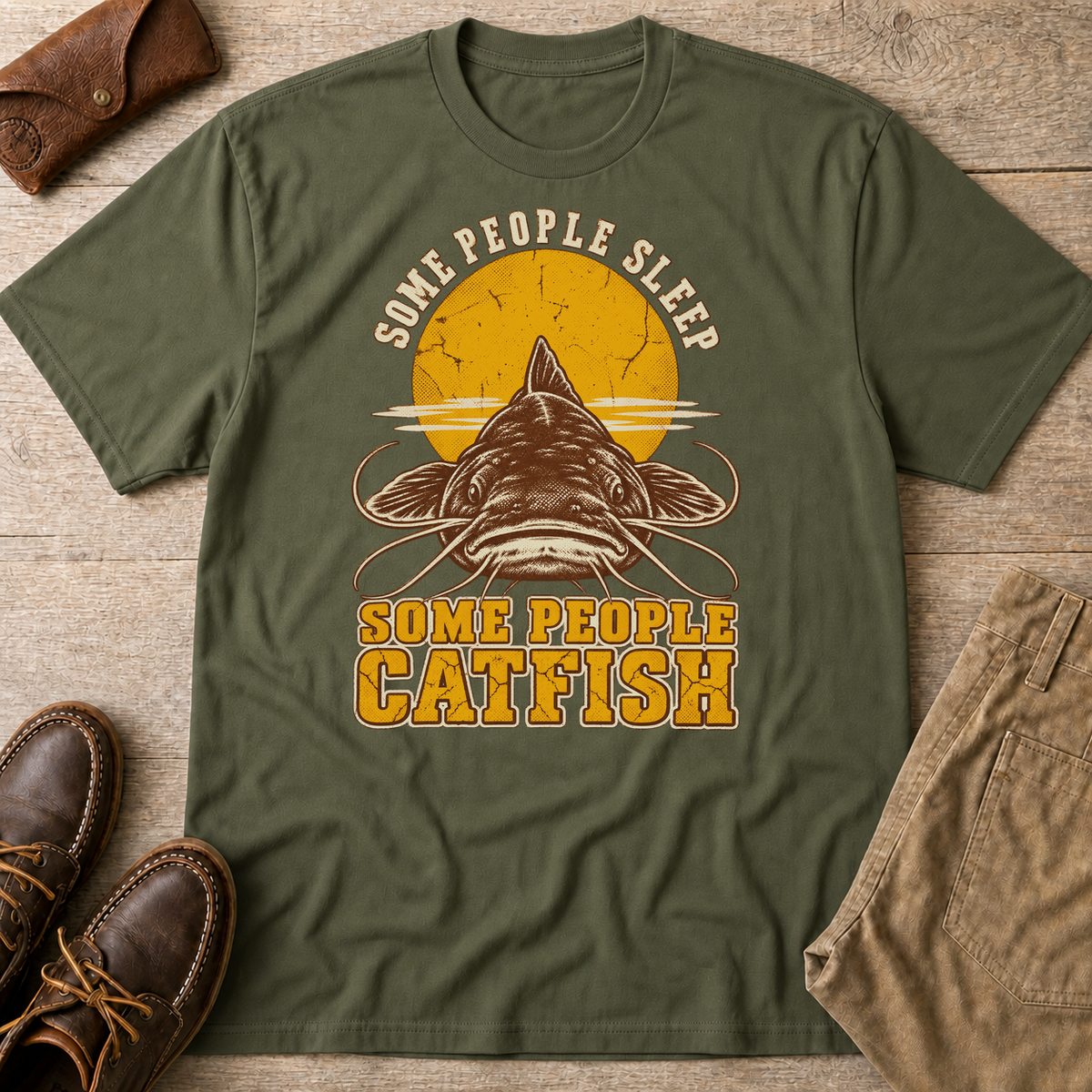 Military Green custom flatlay mockup