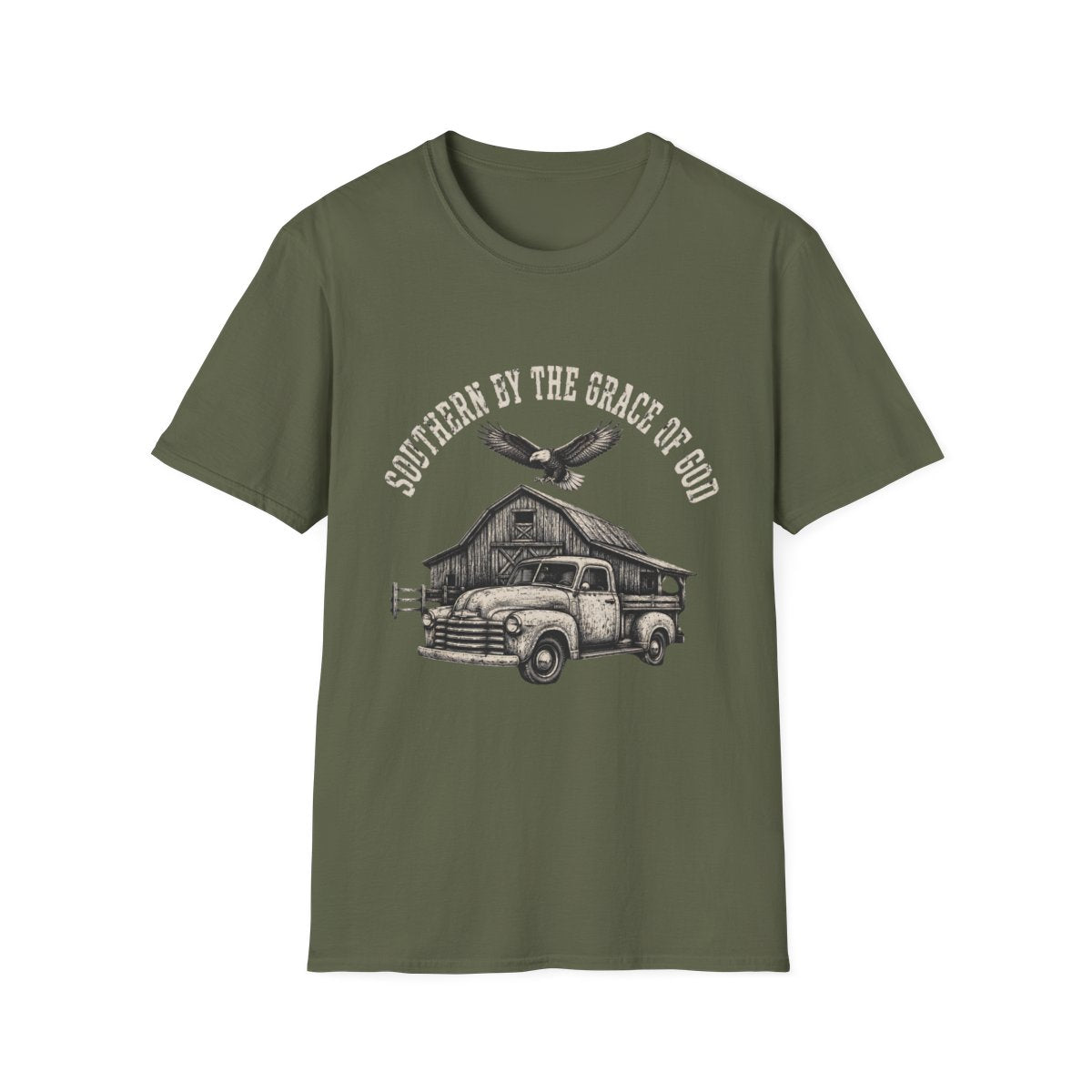 military green front mockup