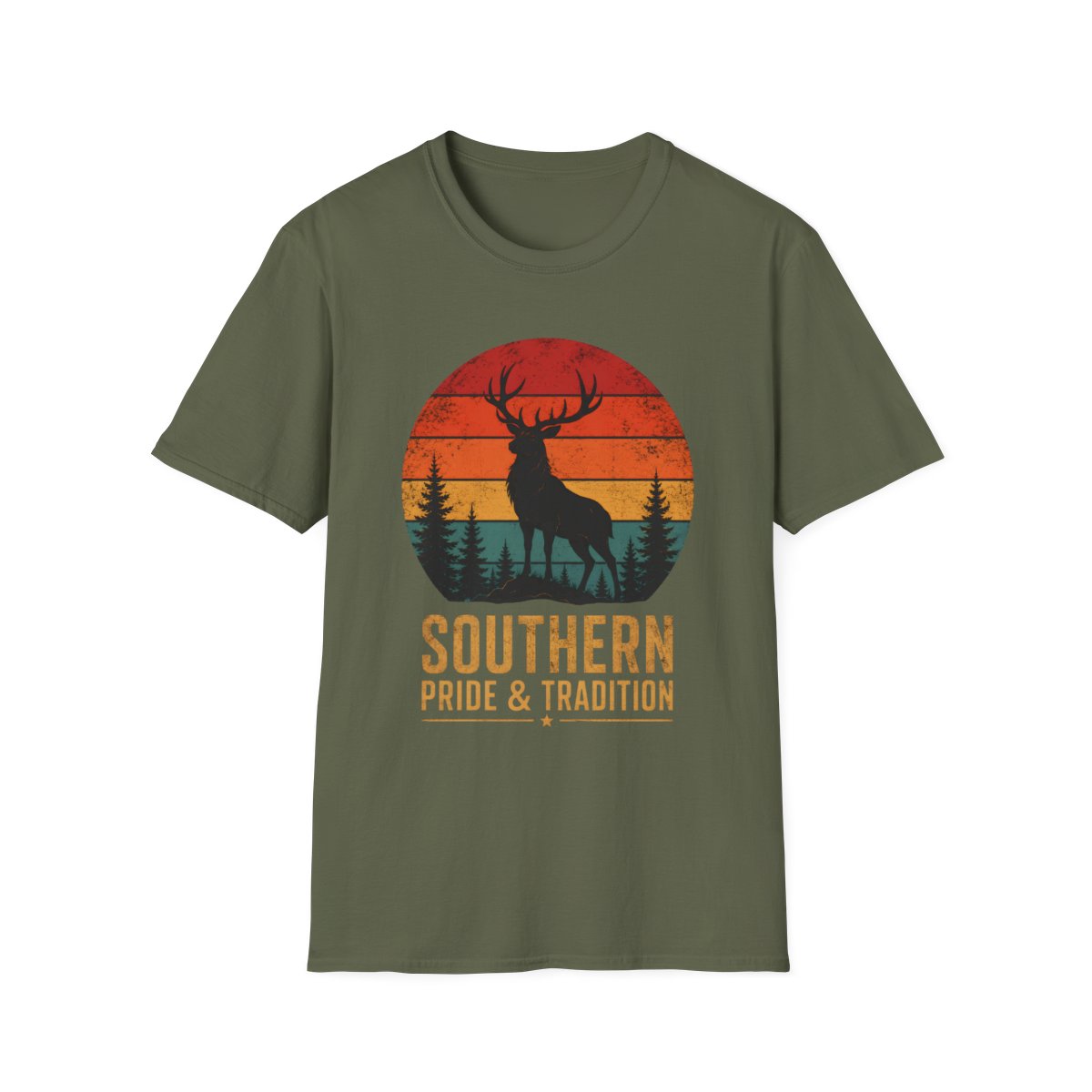 military green front mockup
