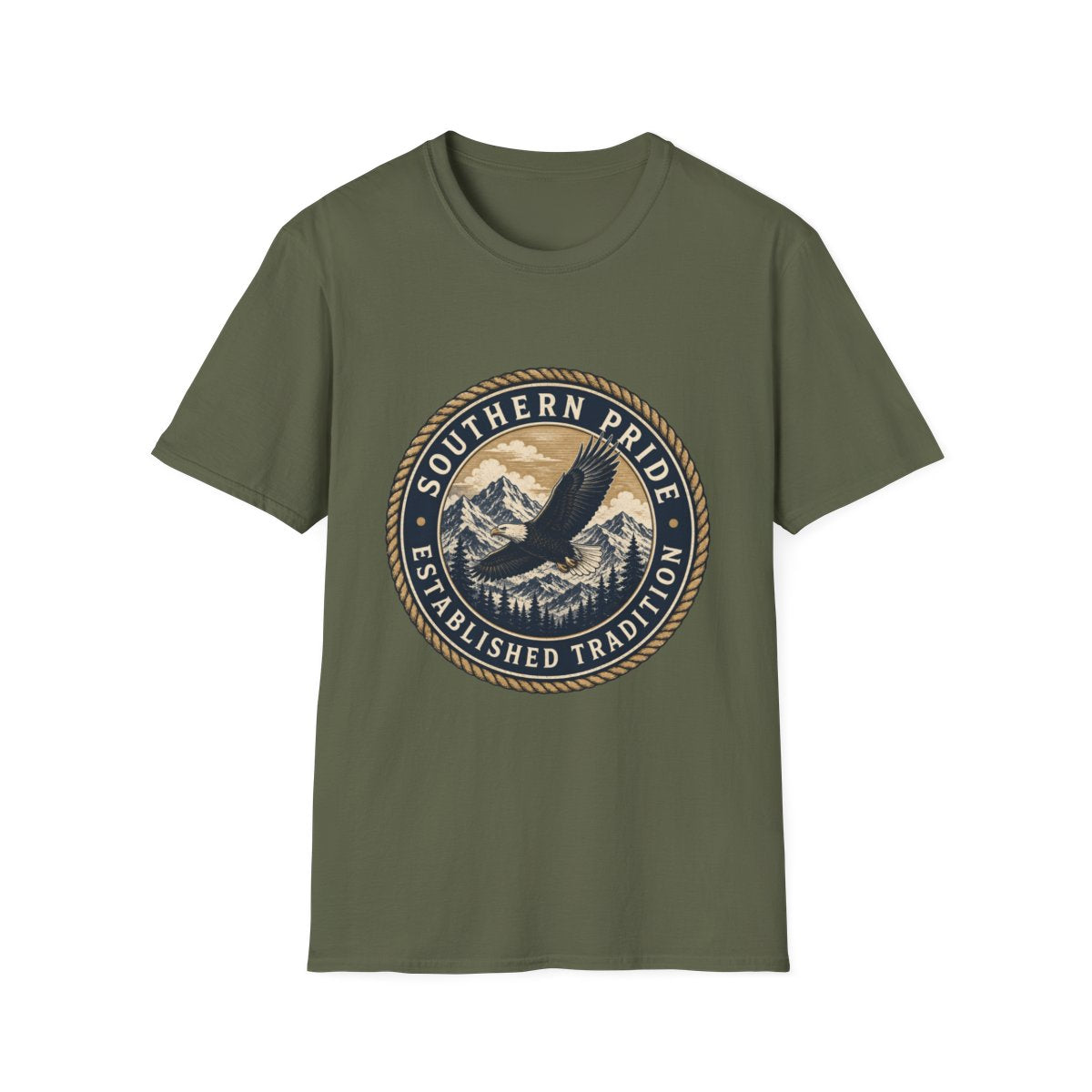 military green front mockup