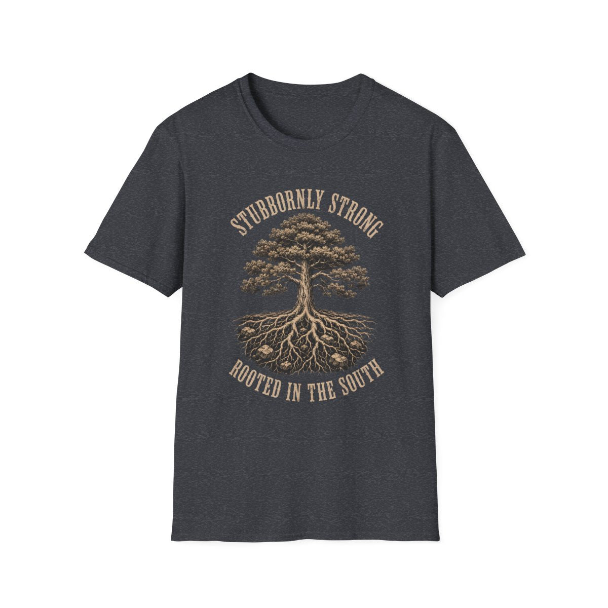 dark heather grey front mockup