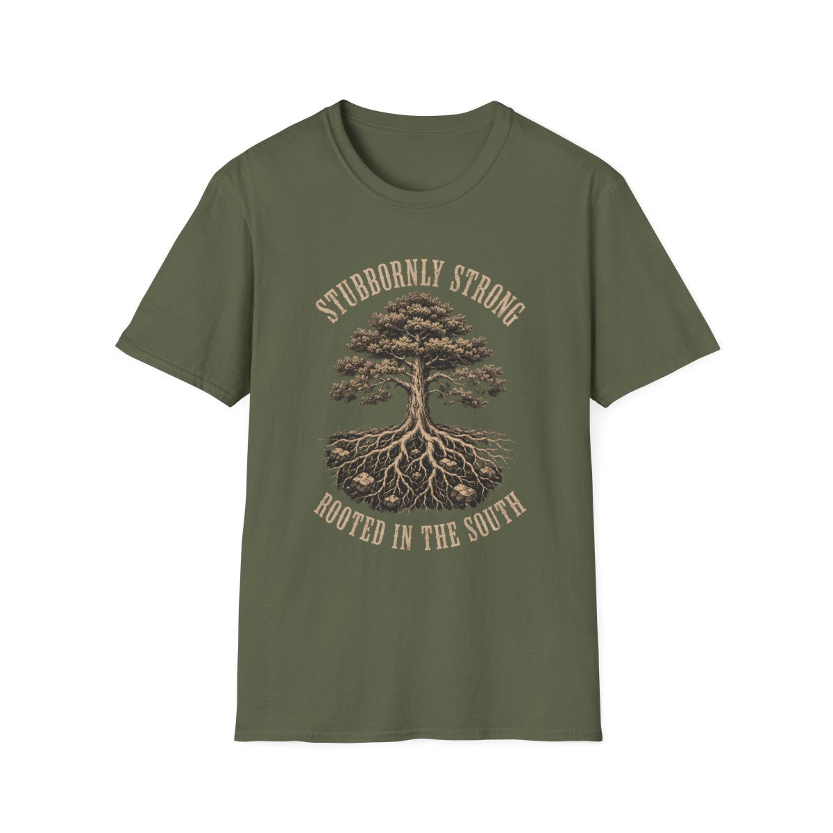 military green front mockup