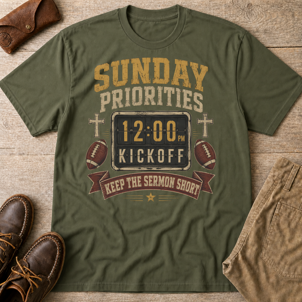 Military Green custom flatlay mockup