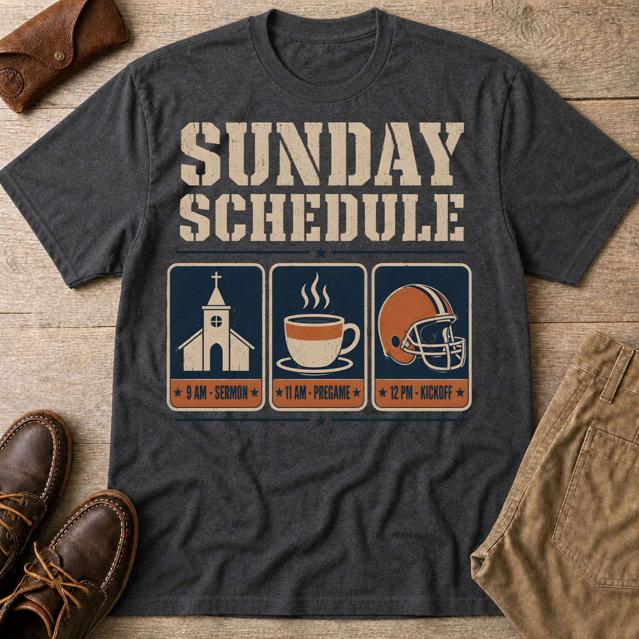 Dark Heather Grey custom flatlay mockup