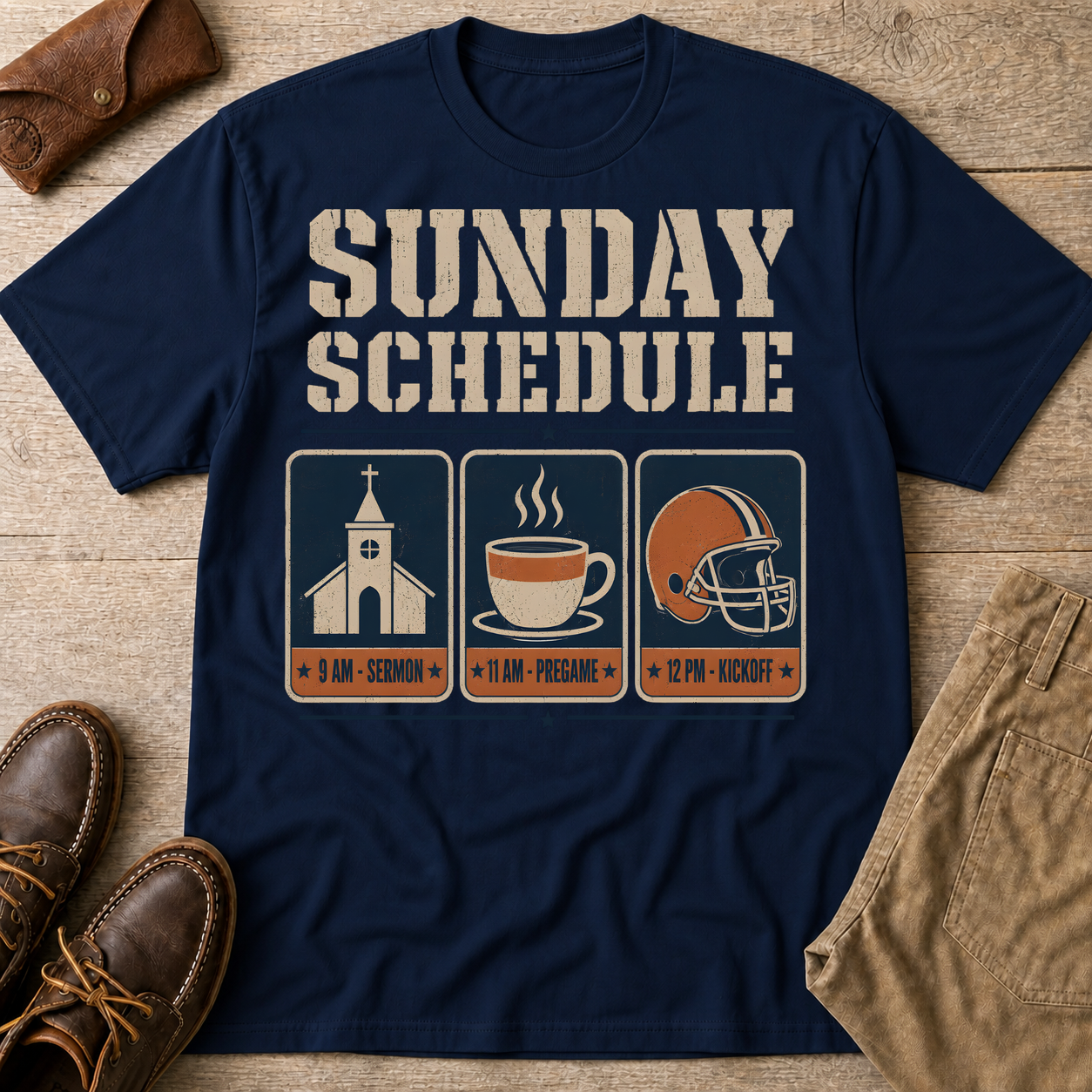 Navy custom flatlay mockup