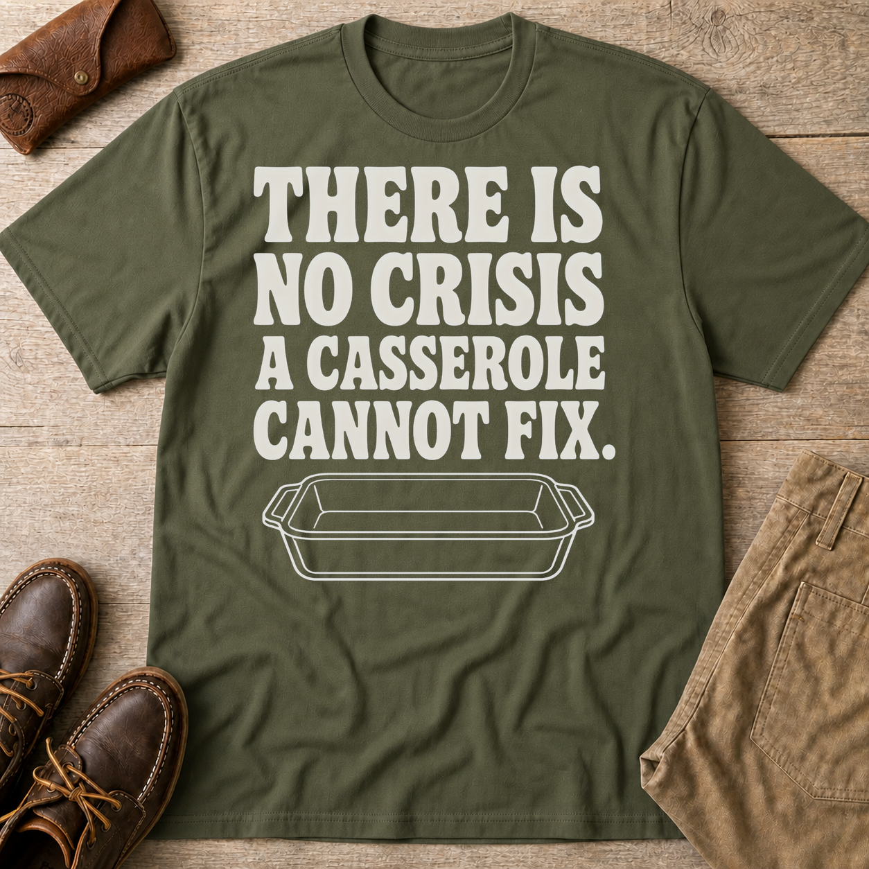 Military Green custom flatlay mockup