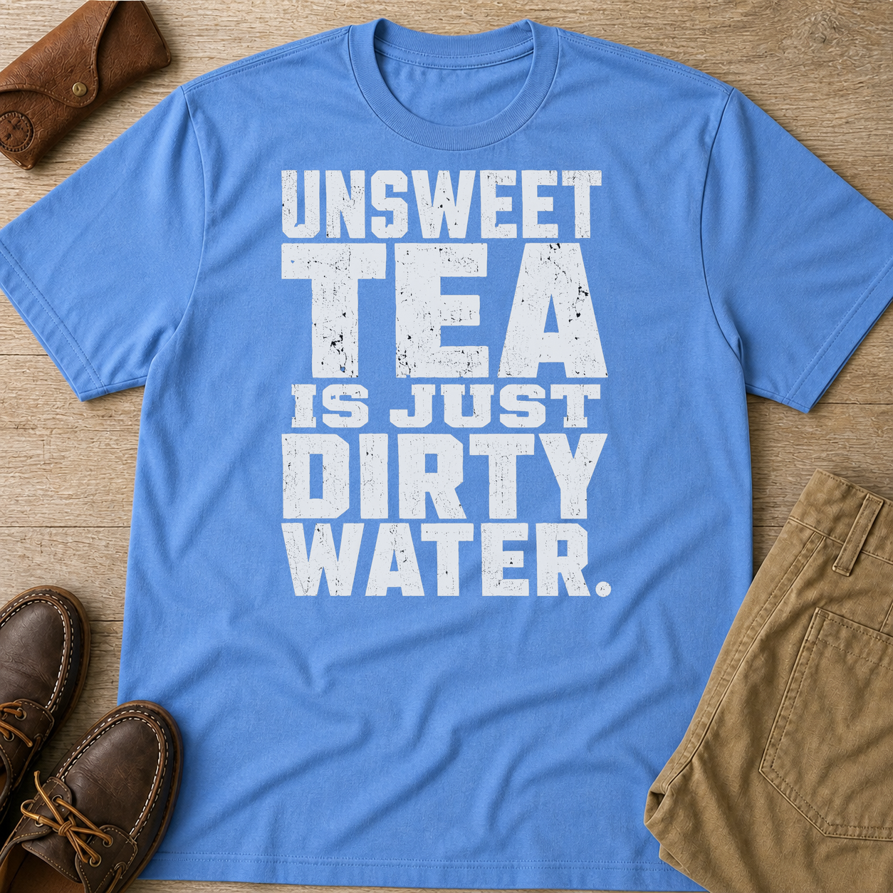 Carolina Blue custom flatlay mockup