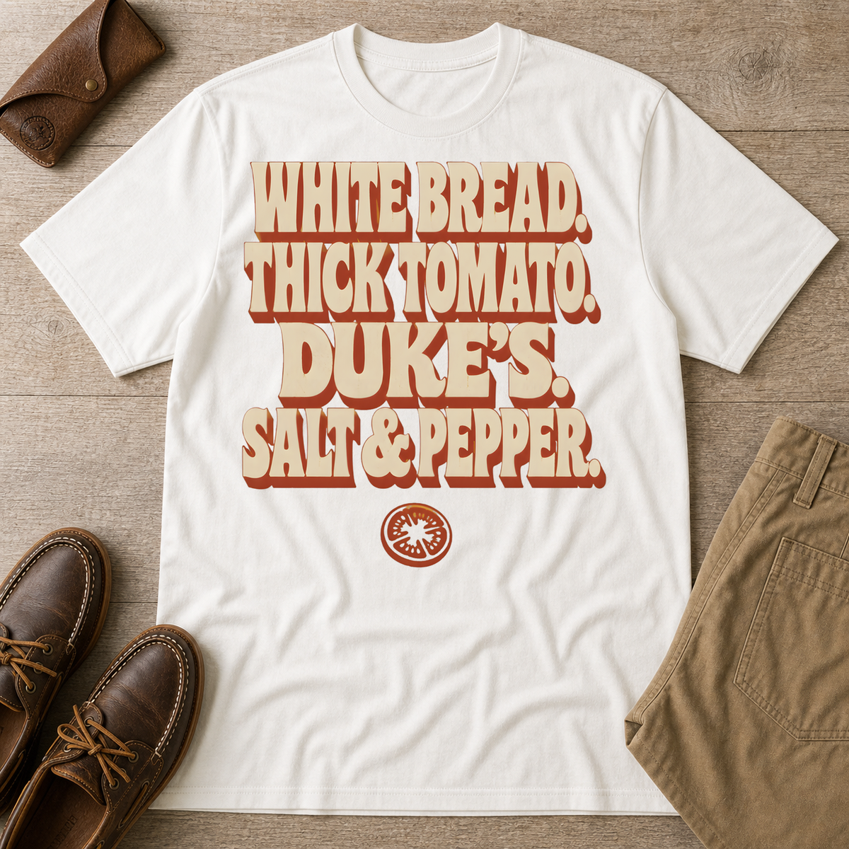 White custom flatlay mockup